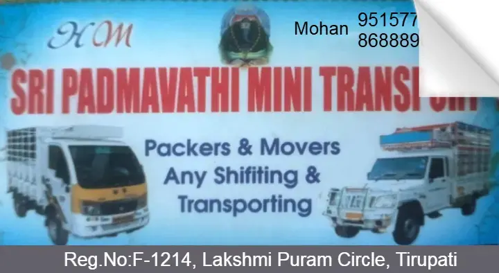 Padmavathi Packers and Movers in Tiruchanoor