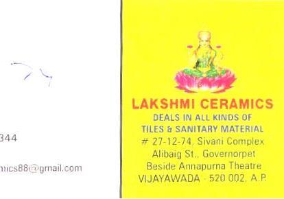 Lakshmi Ceramics in Governorpet