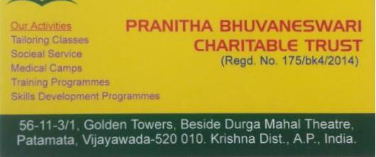 Pranitha Bhuvaneswari Charitable Trust in Patamata