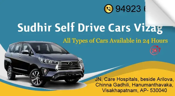 Sudhir Self Drive Cars Vizag in hanumanthawaka