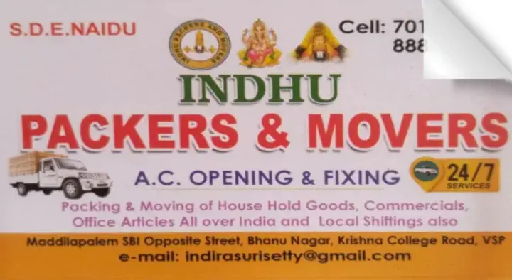 Indhu Packers and Movers in Maddilapalem