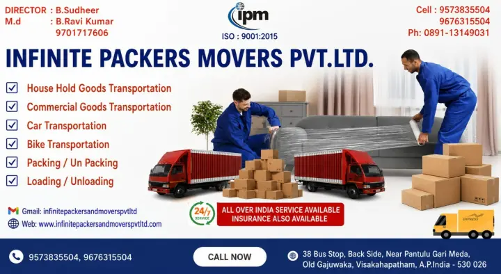 Infinite Packers and Movers Pvt Ltd in Gajuwaka