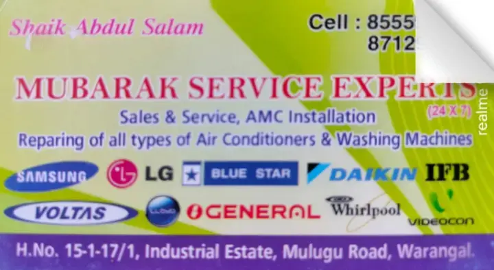 Mubarak Service Experts in Hanamkonda