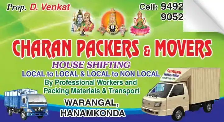 Charan Packers and Movers in Hanamkonda
